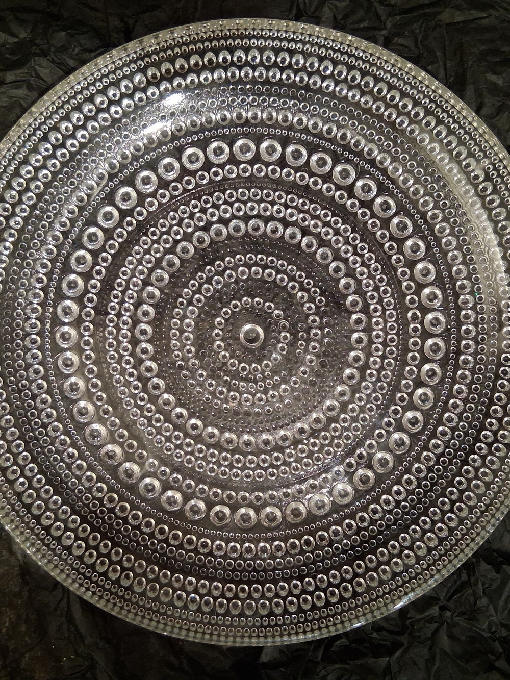 Vintage Set of 4 Iittala Kastehelmi 7" Glass Plates Oiva Toikka Finland